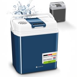 Juskys glacière électrique 24 litres 12 V / 230 V pour Voiture, Camion, Camping-Car,- Mini réfrigérateur Froid et Chaud - glacière thermoélectrique - Bleu