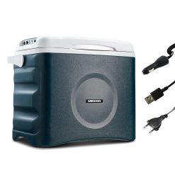 MEDION Glacière thermoélectrique portable (25 litres, fonction de refroidissement et de maintien au chaud, prise allume-cigare 12 V 230 V, alimentation USB, pour voiture, bateau et camping, MD10735)